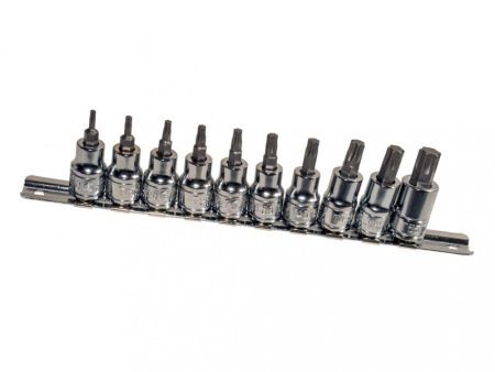 Genius torx (külső) bit készlet crowa foglalatban, 3/8", 10 darabos